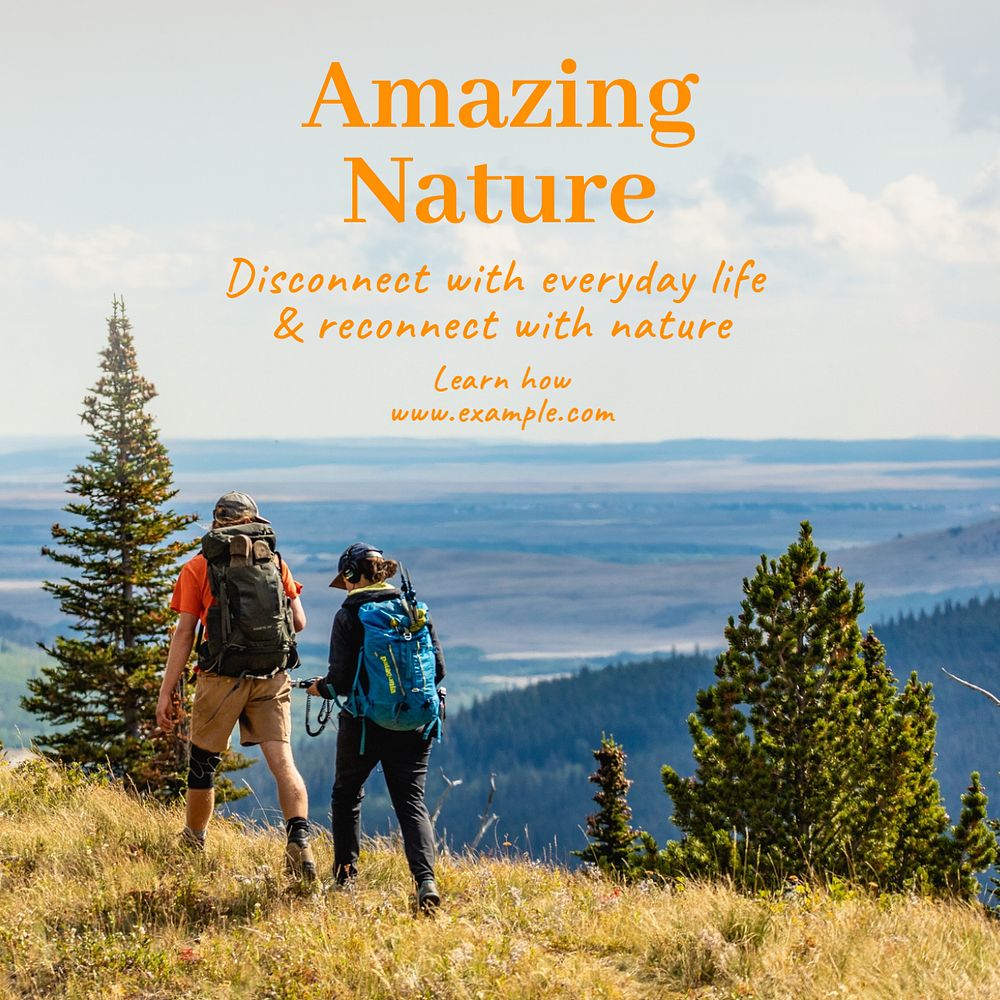 Amazing nature Instagram post template, editable text