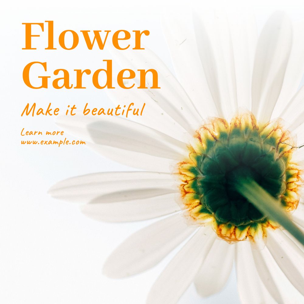 Flower garden Instagram post template, editable text