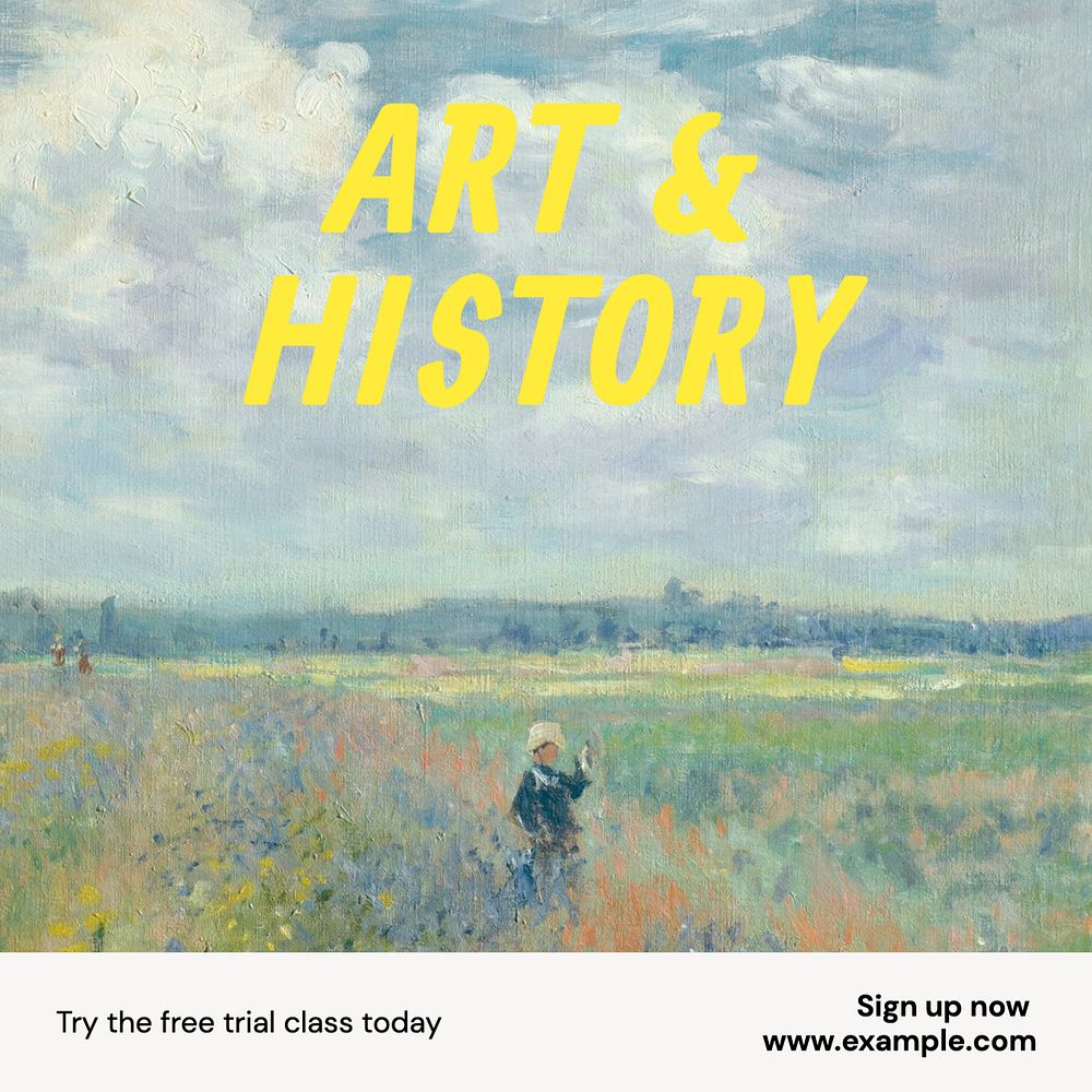 Art & History class Instagram post template, editable text