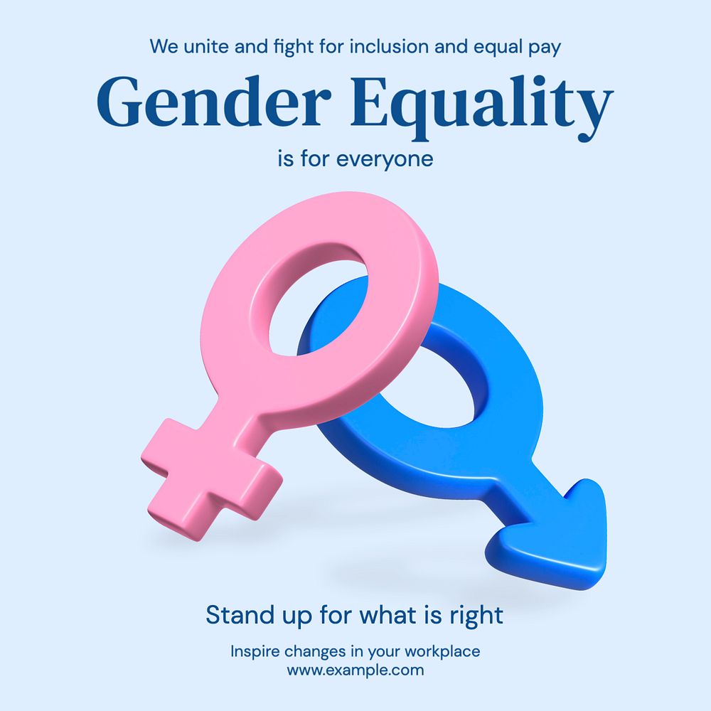 Gender equality Instagram post template, editable text