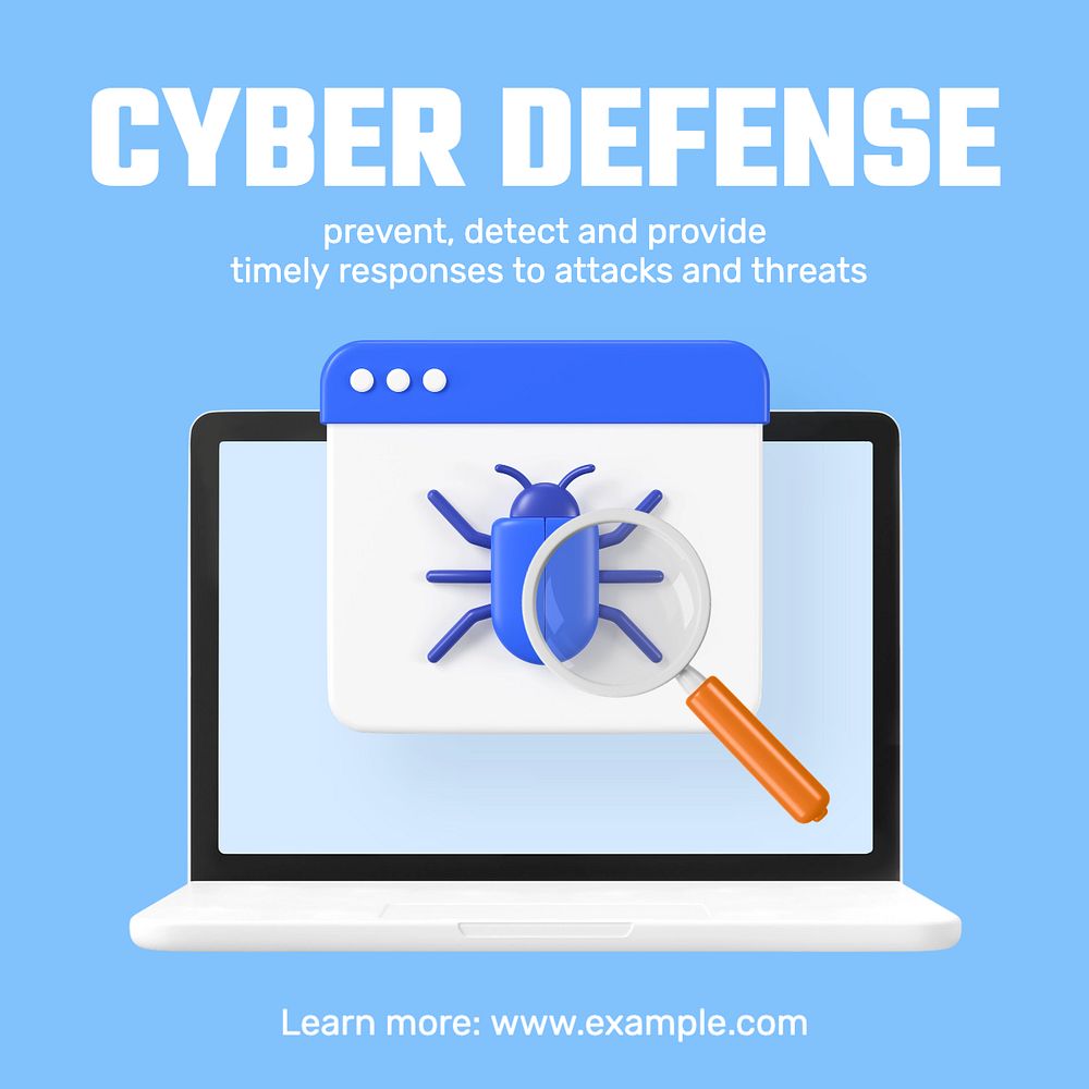 Cyber defense Instagram post template, editable text