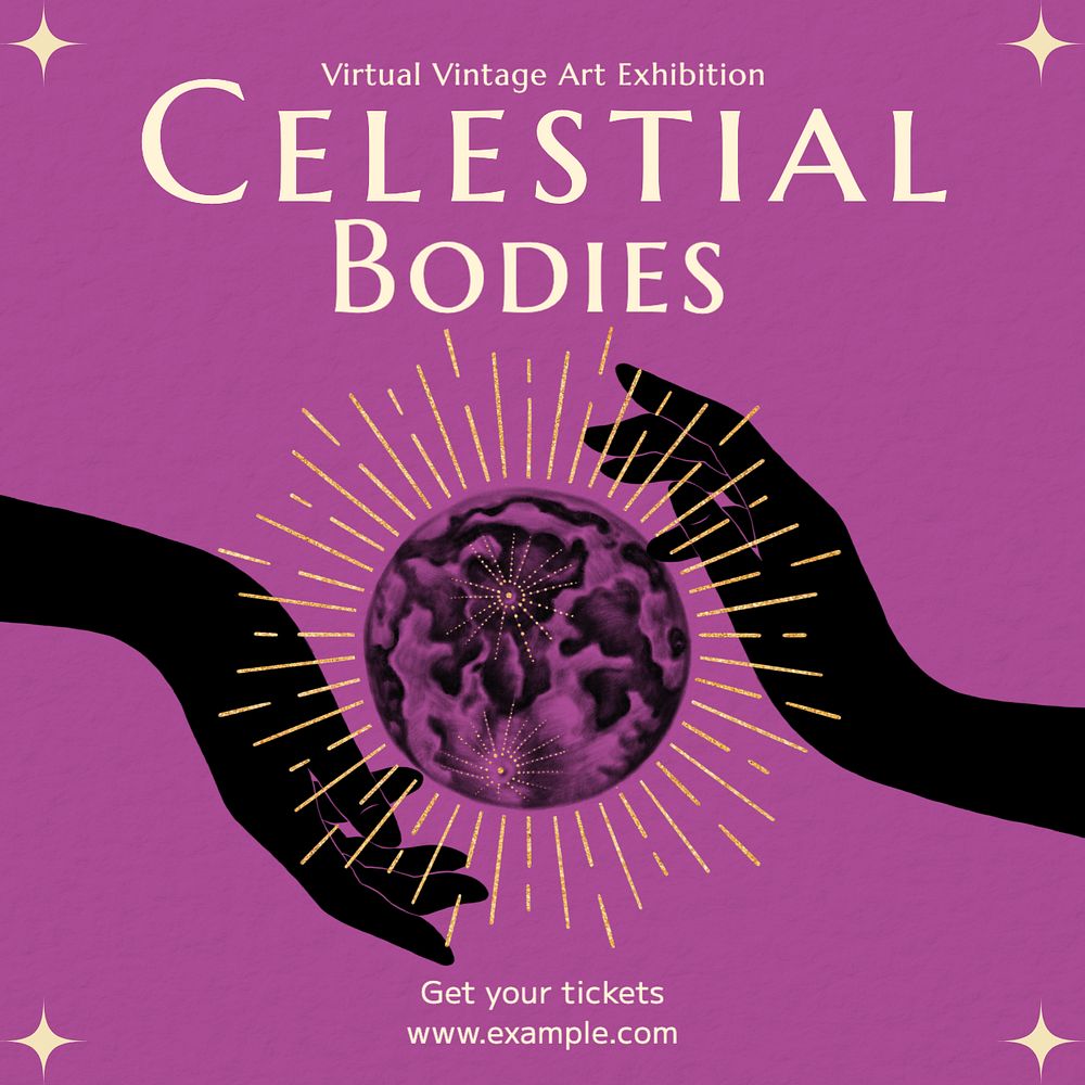 Celestial bodies Instagram post template, editable text