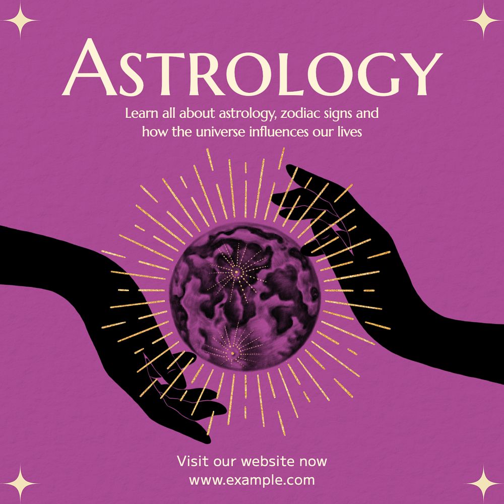 Astrology Instagram post template, editable text