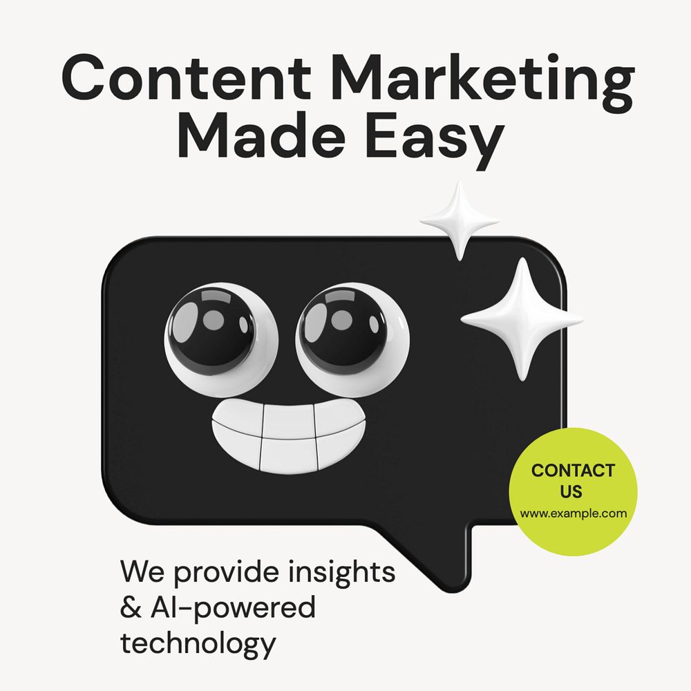 Content marketing ads Instagram post template, editable text