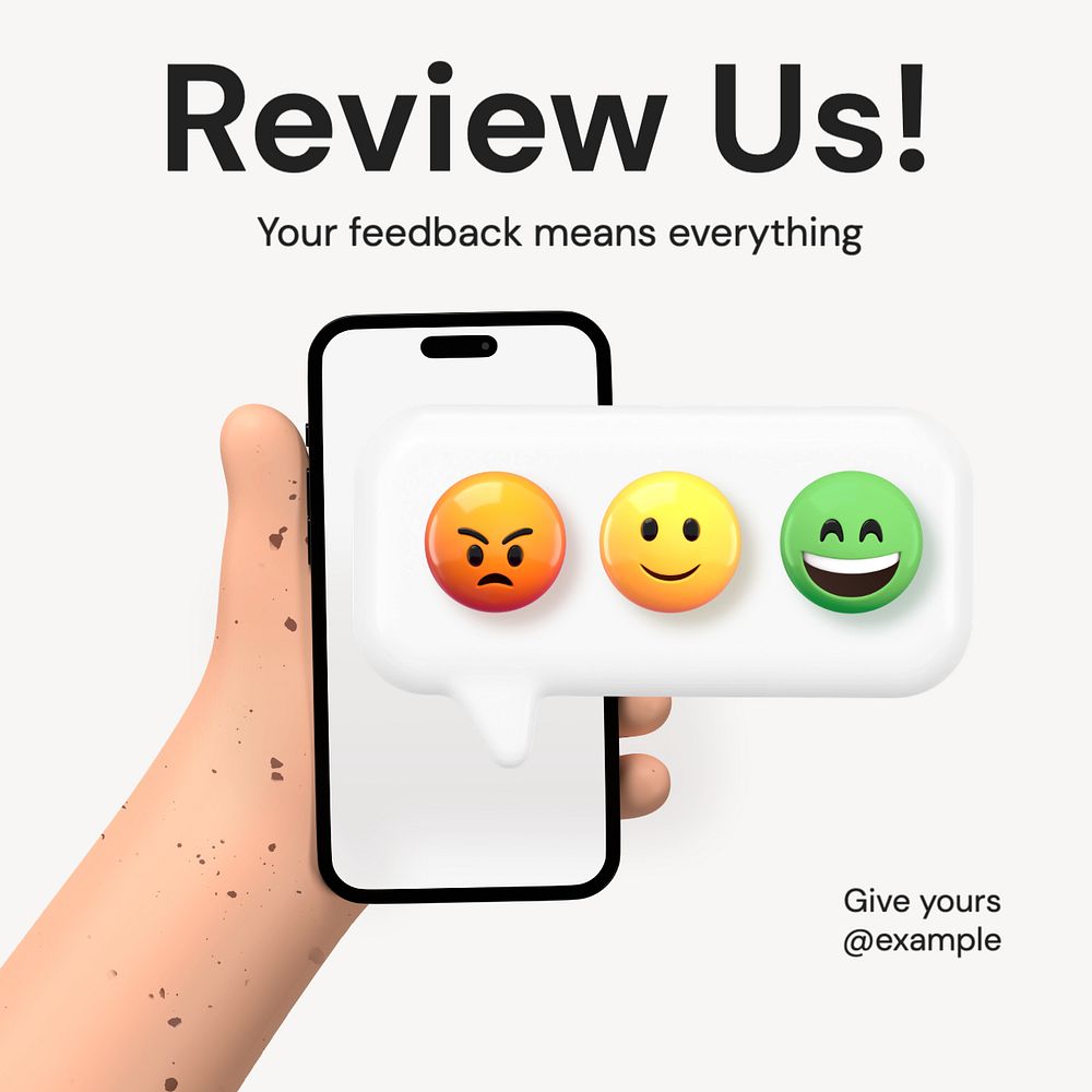 Review us Instagram post template, editable text