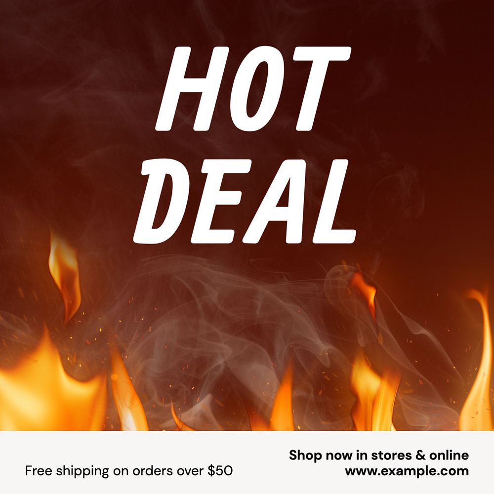 Hot deal Instagram post template, editable text