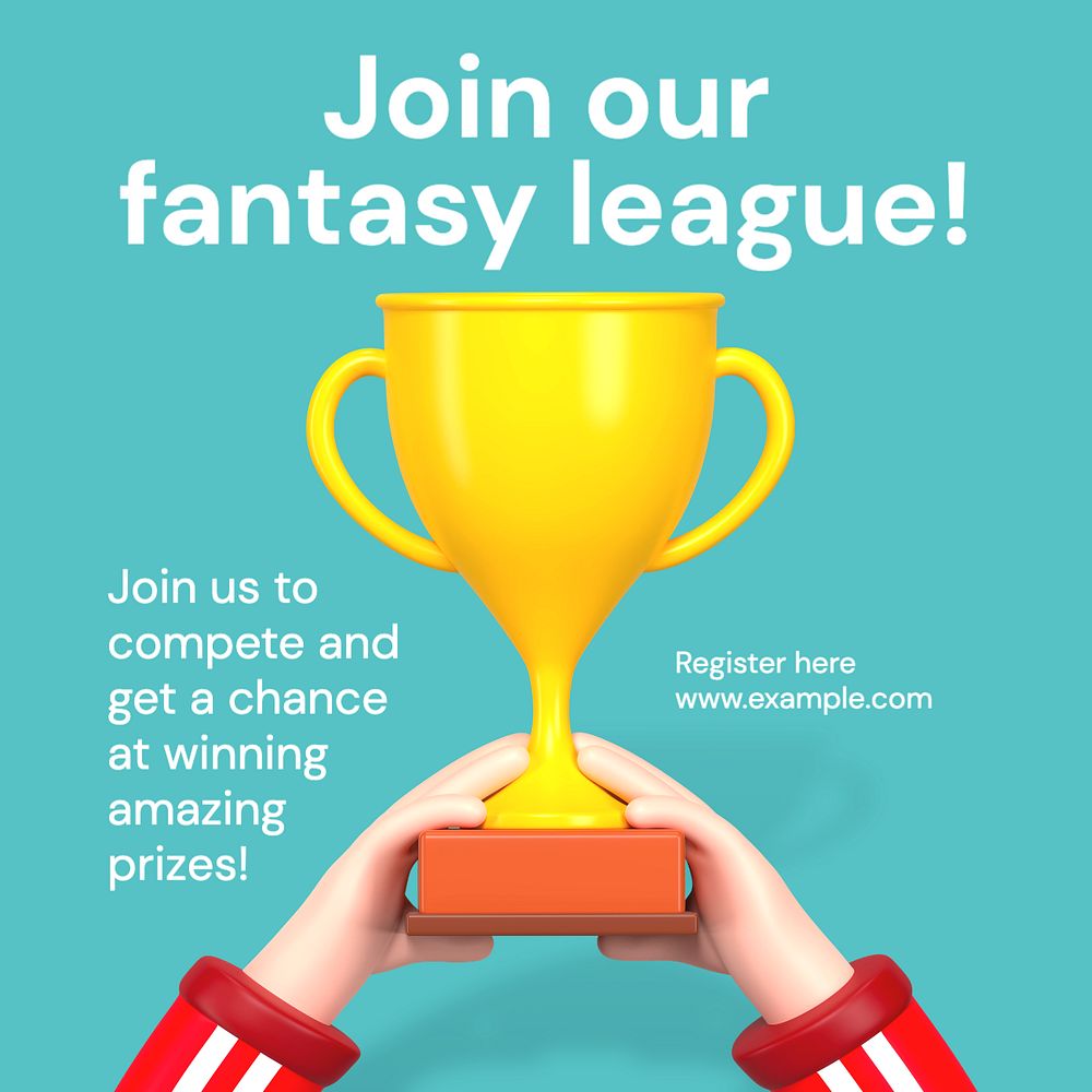 Join our league Instagram post template, editable text