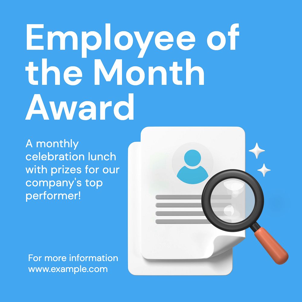 Employee of the month Instagram post template, editable text