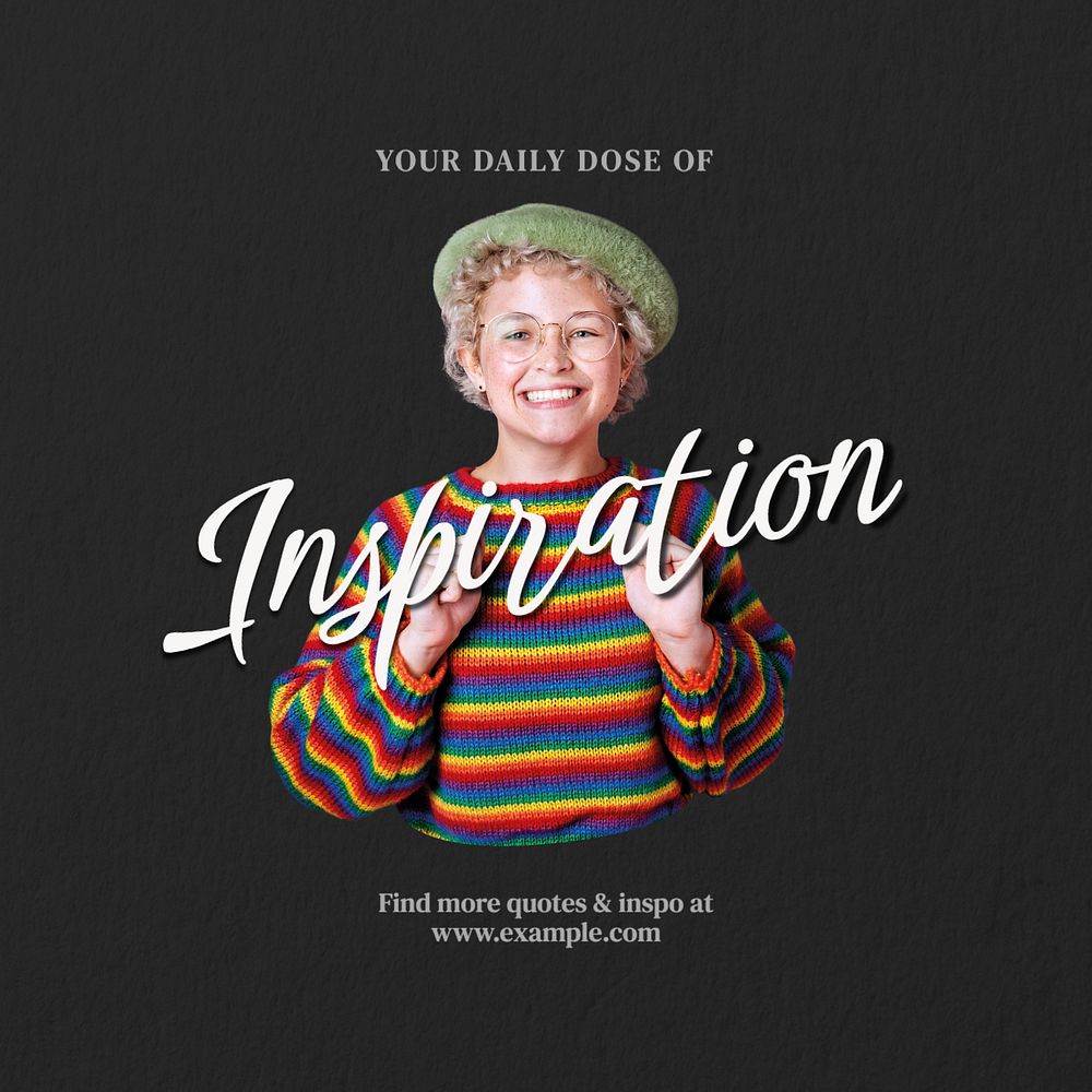 Inspiration Instagram post template, editable text