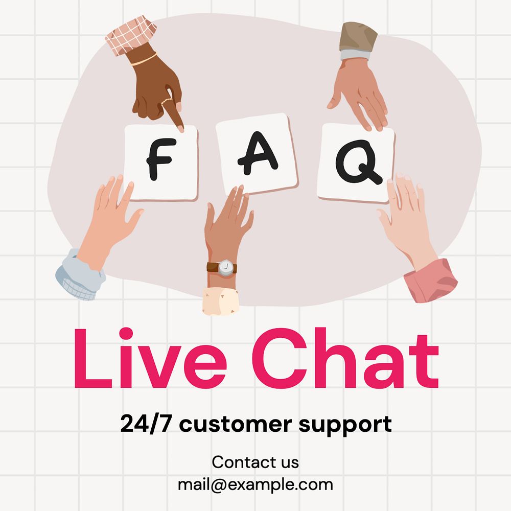 Live chat Instagram post template, editable text