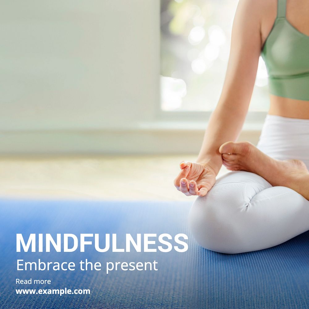 Mindfulness Instagram post template, editable text