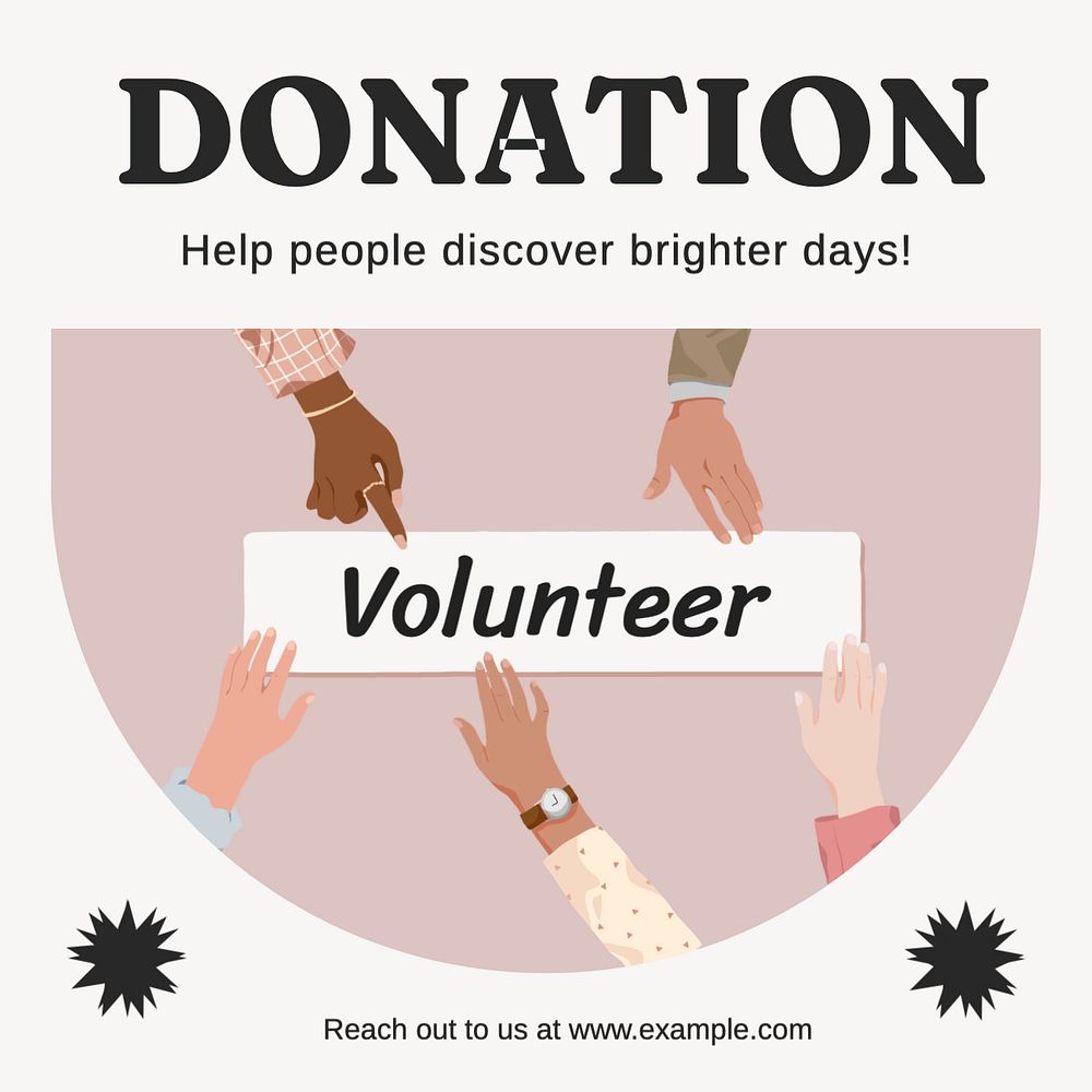 Donation Instagram post template, editable text