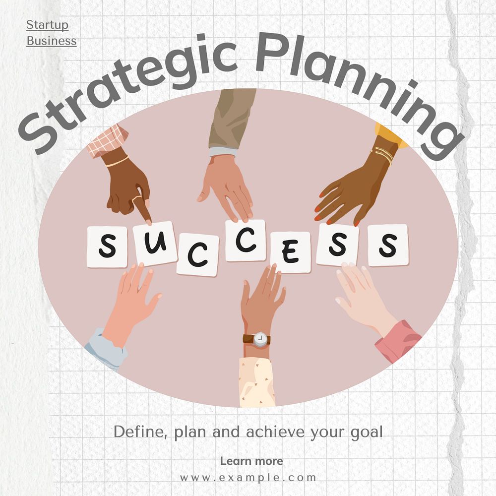 Strategic planning Instagram post template, editable text