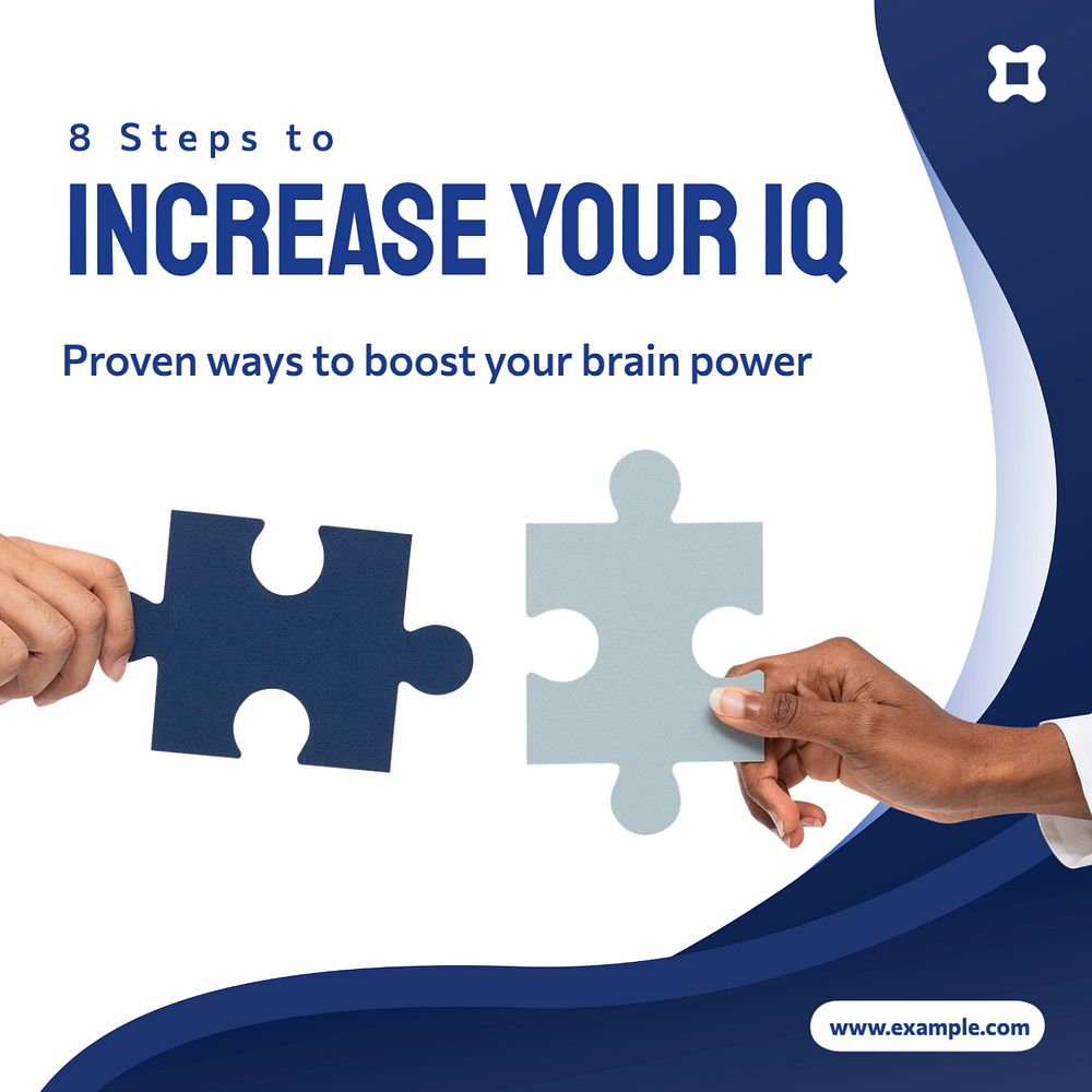 Increase your IQ Instagram post template, editable text