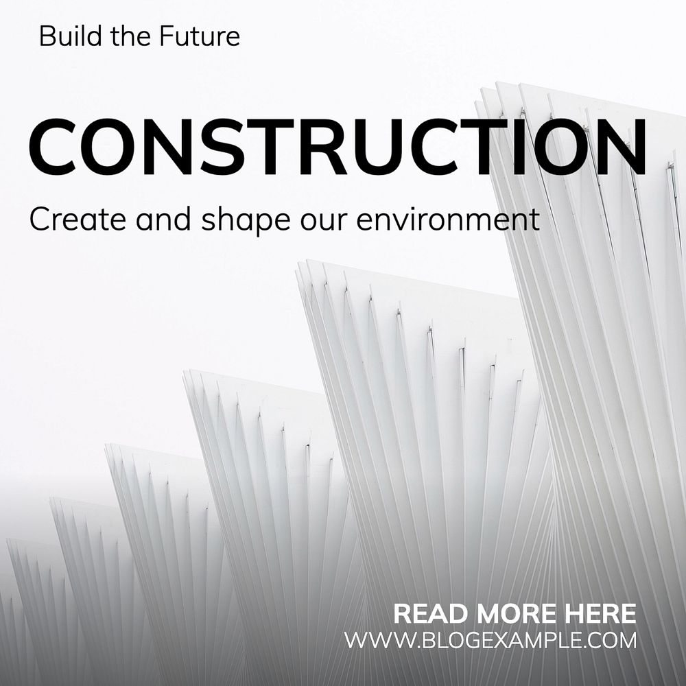 Construction Instagram post template, editable text