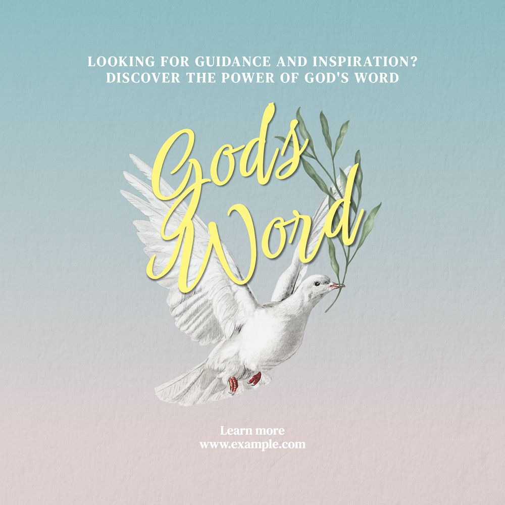 God's word Instagram post template, editable text