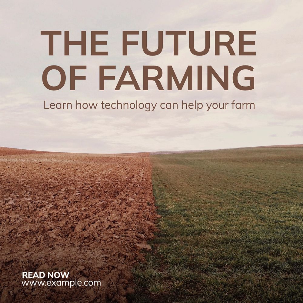 Farming technology Instagram post template, editable text