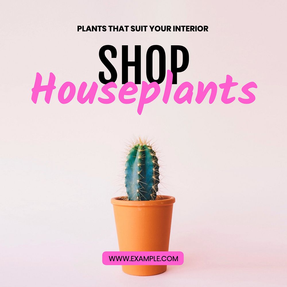 Shop houseplant Instagram post template, editable text