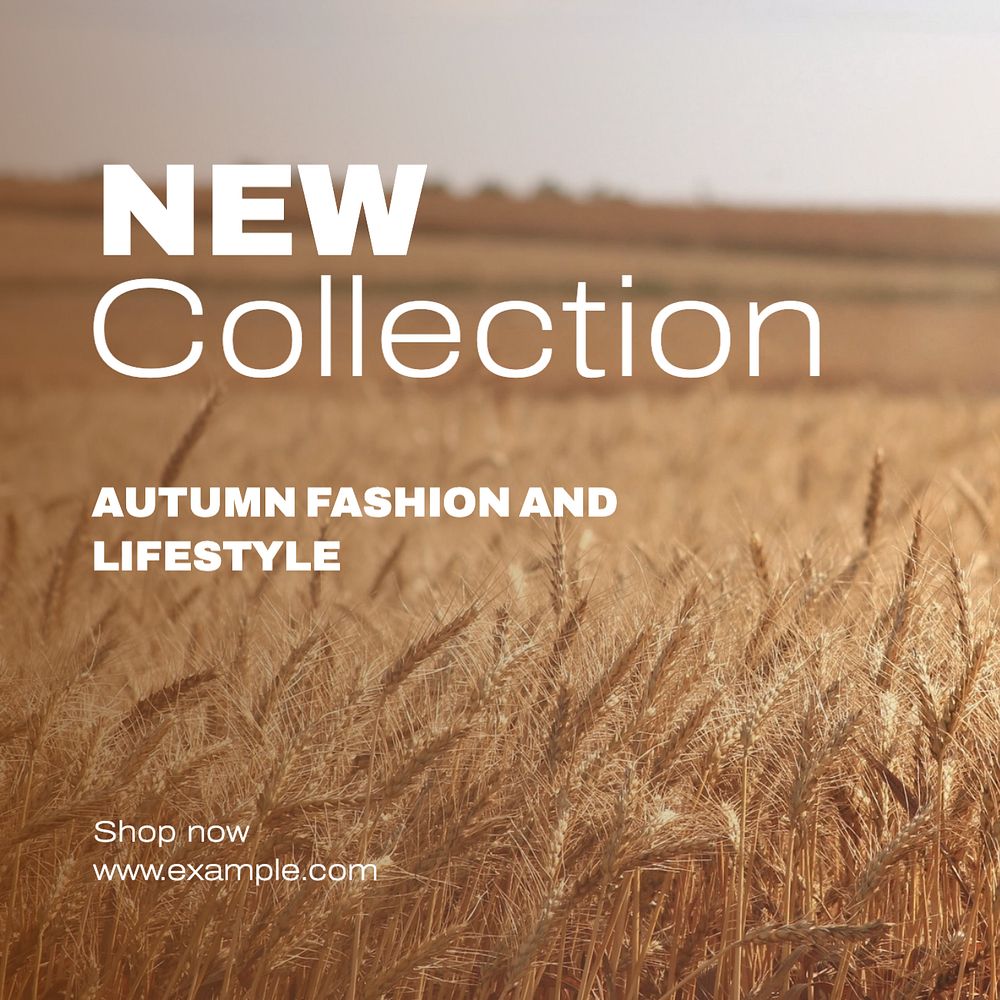 New fall collection Instagram post template, editable text