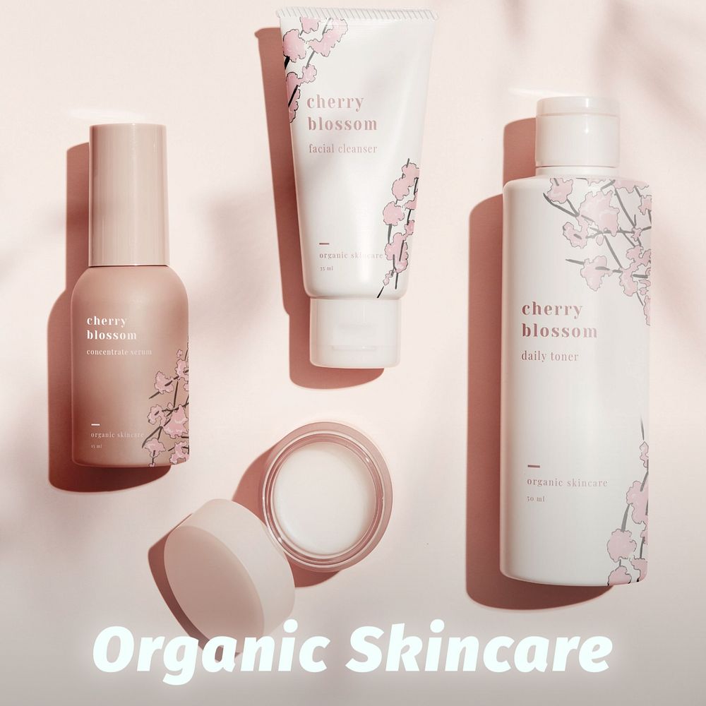 Organic skincare Instagram post template, editable text