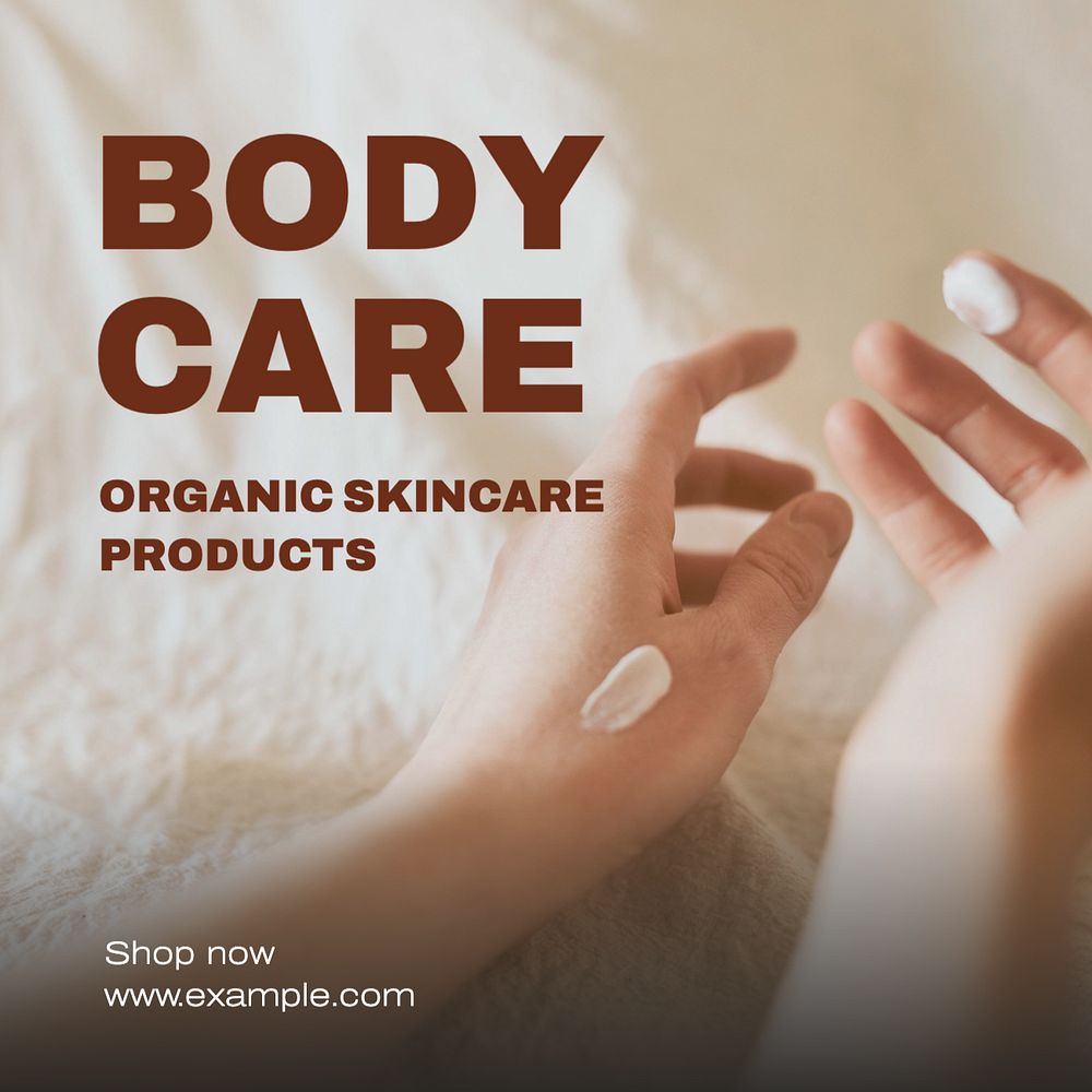 Body care Instagram post template, editable text