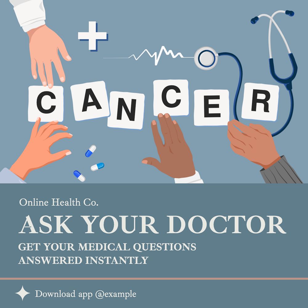 Ask your doctor Instagram post template, editable text