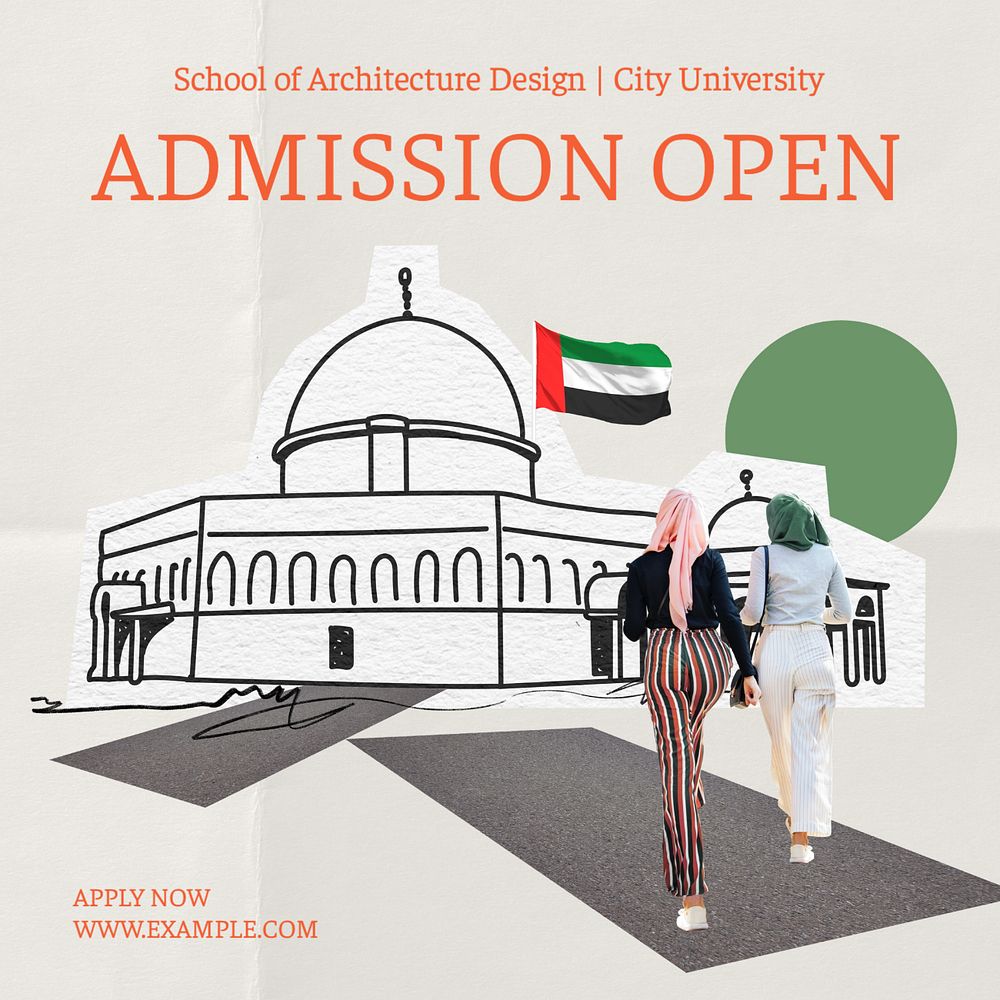 Admission open Instagram post template, editable text