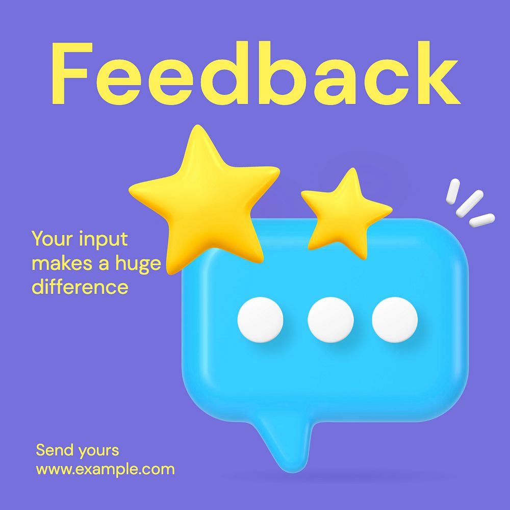 Business performance feedback Instagram post template, editable text