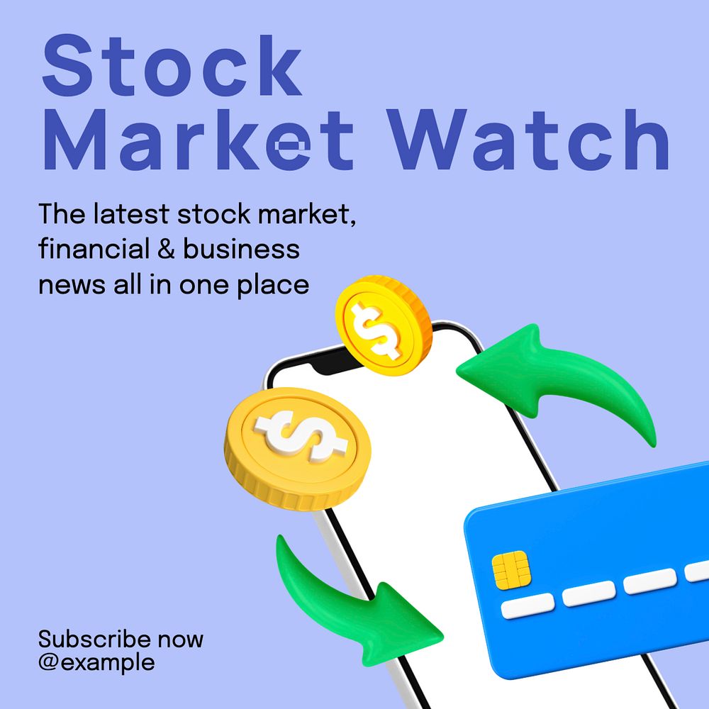 Stock Market Watch Instagram post template, editable text