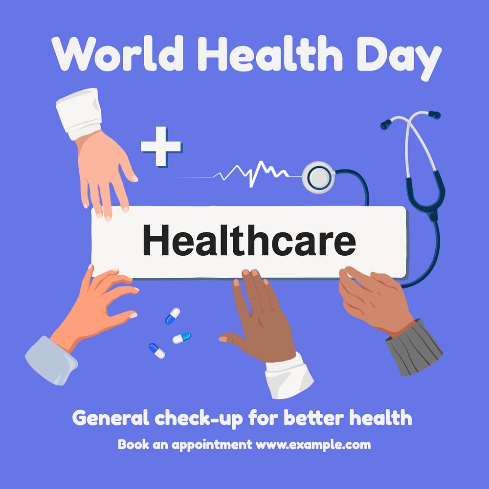 World Health Day Instagram post template, editable text