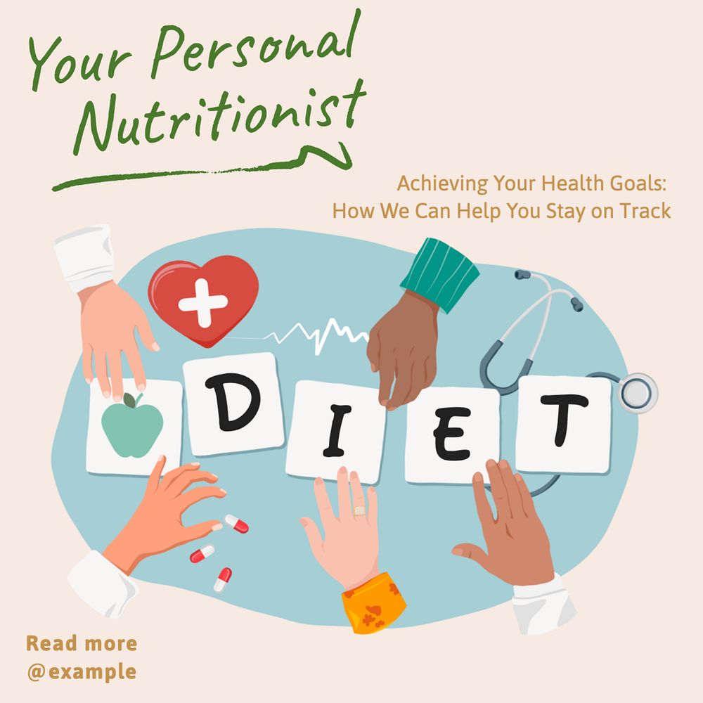 Nutritionist Instagram post template, editable text