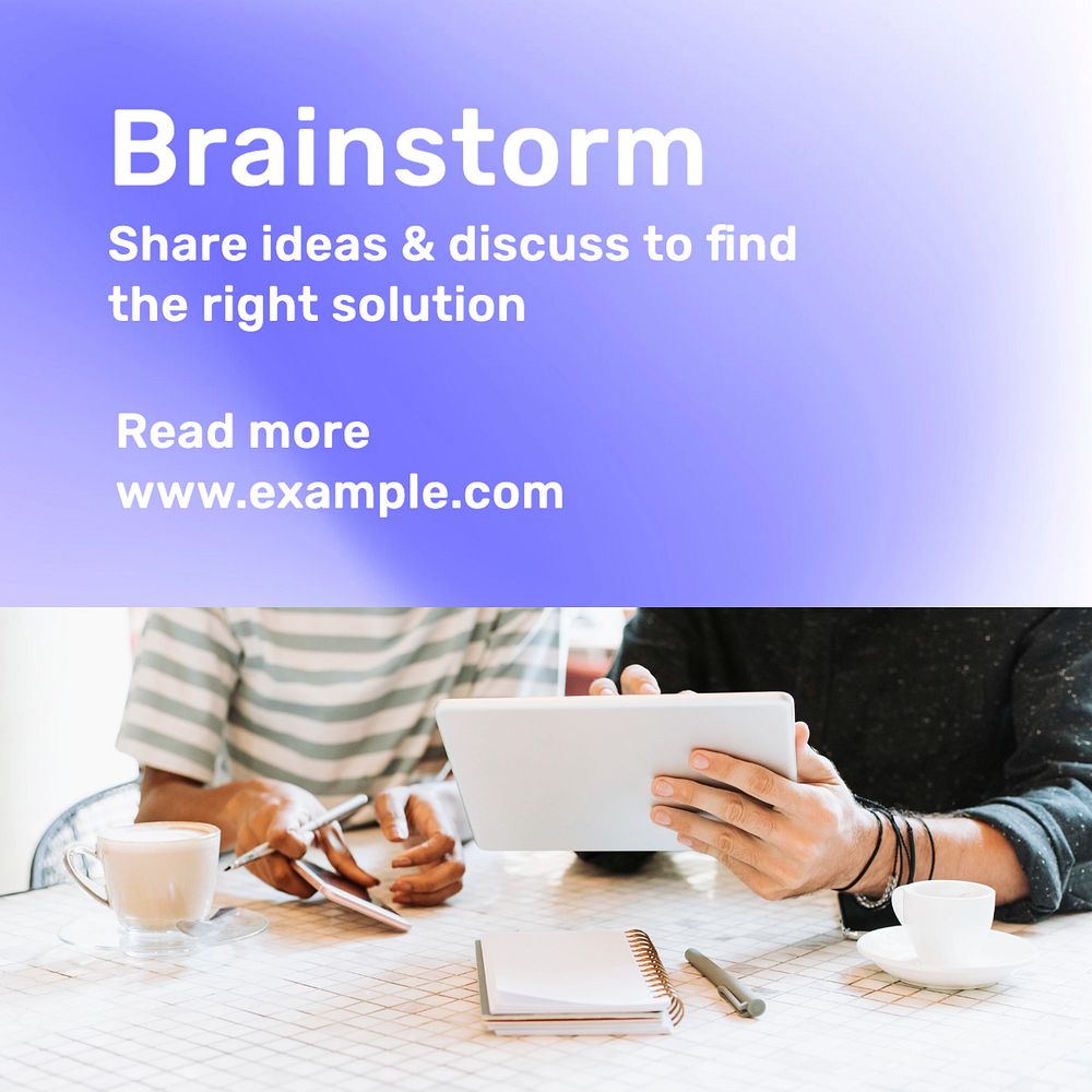 Business brainstorm Instagram post template, editable text