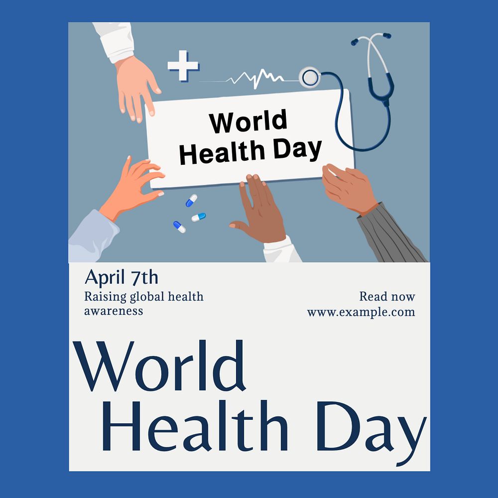 World Health Day Instagram post template, editable text