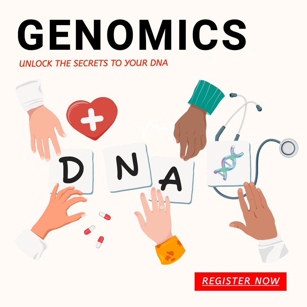 Genomics Instagram post template, editable text