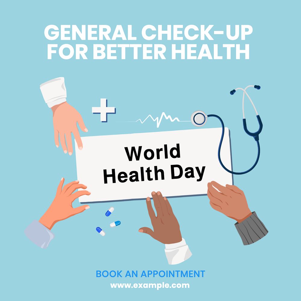  World Health Day Instagram post template, editable text