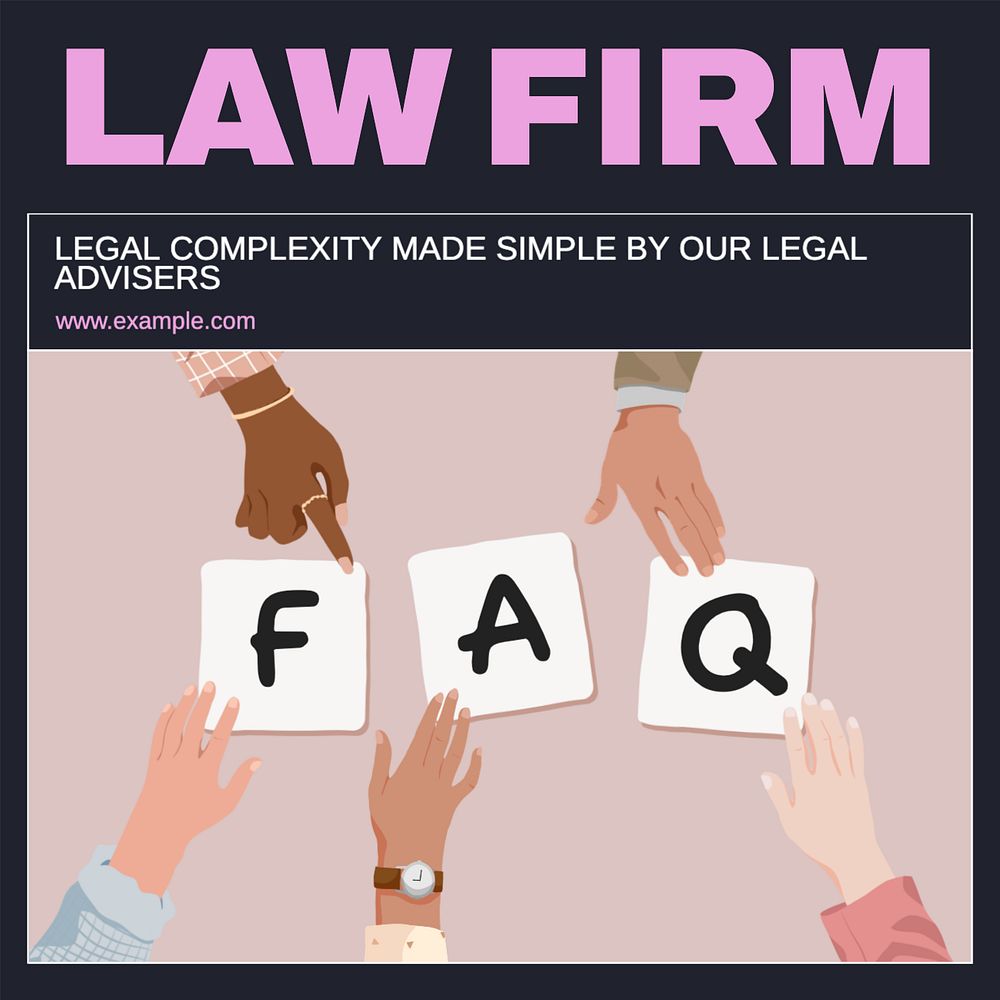 Law firm Instagram post template, editable text