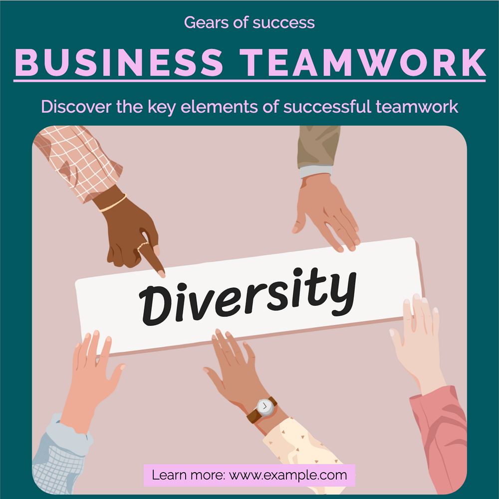 Business teamwork Instagram post template, editable text