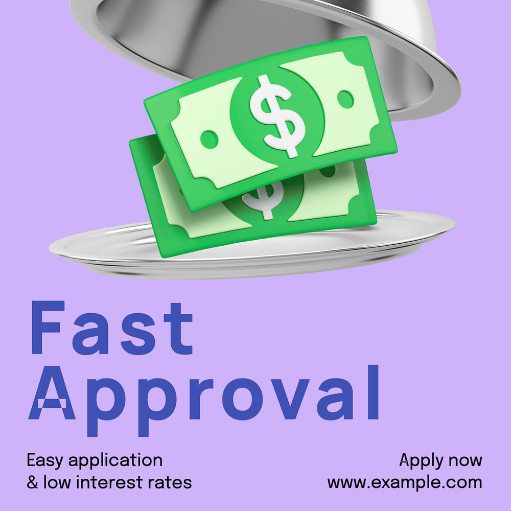 Fast approval Instagram post template, editable text