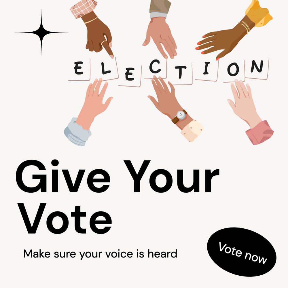 Give your vote Instagram post template, editable text