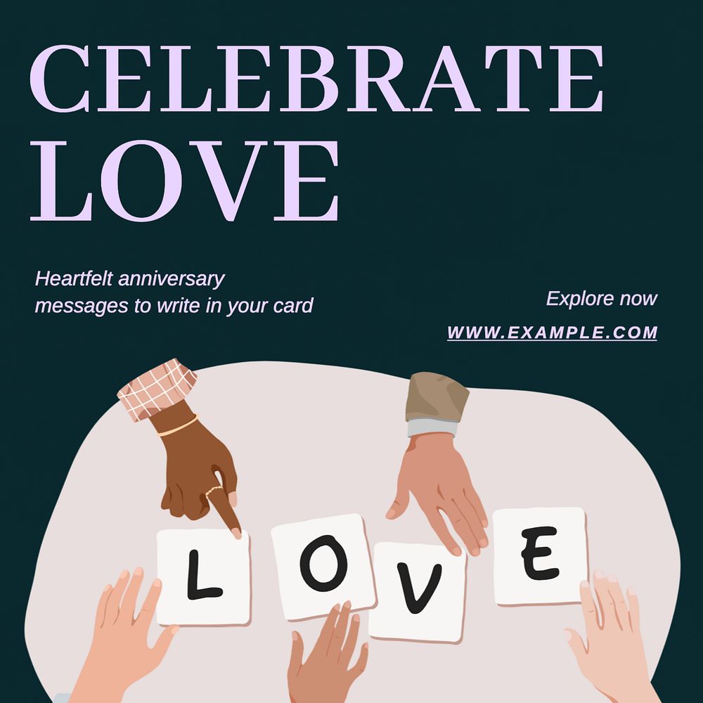 Celebrate love Instagram post template, editable text