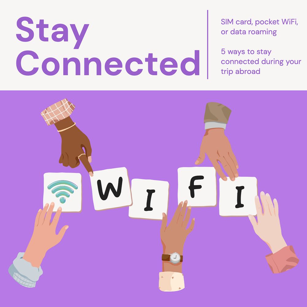 Wifi technology wireless Instagram post template, editable text