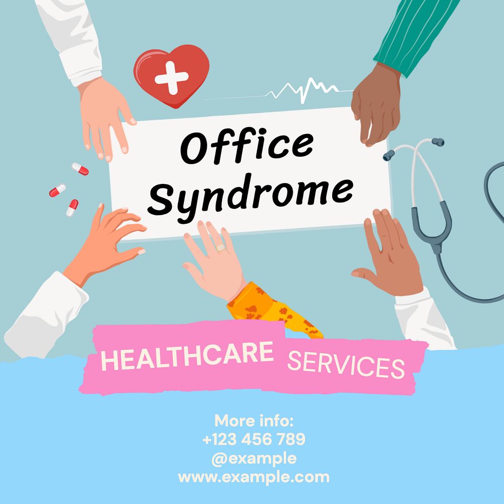 Healthcare Services Instagram post template, editable text