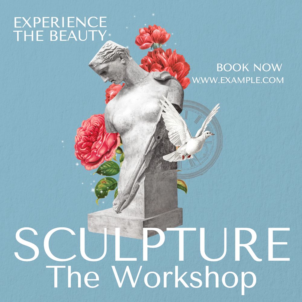 Sculpture workshop Instagram post template, editable text