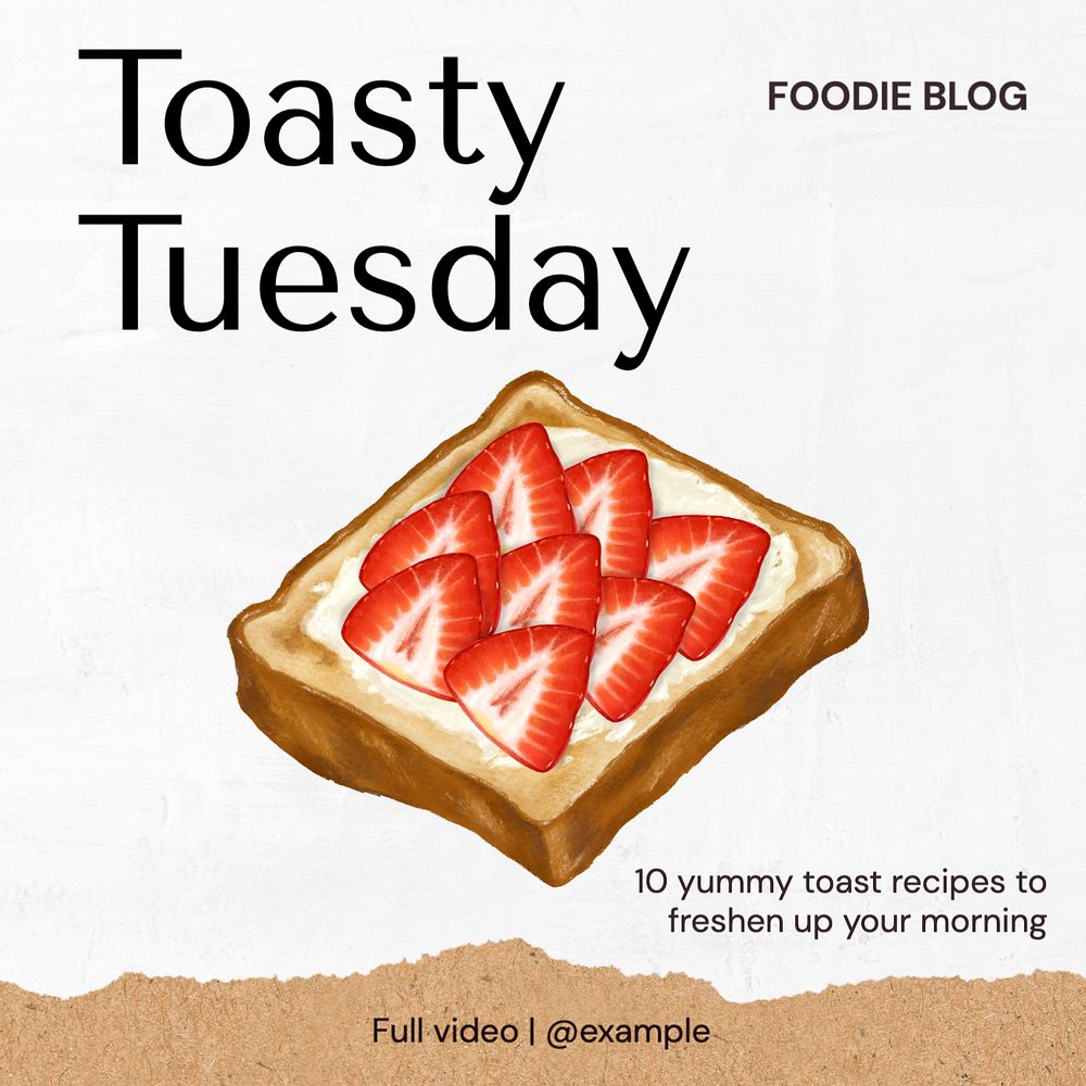 Food blog  Instagram post template, editable text