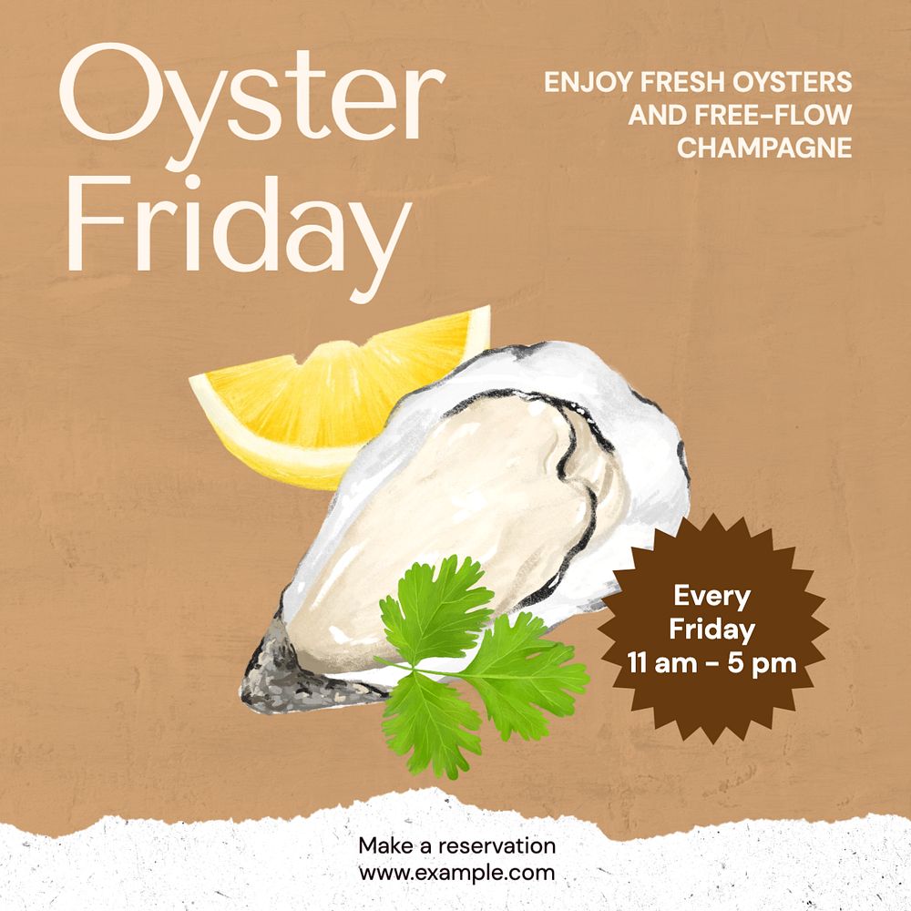 Oyster Friday  Instagram post template, editable text