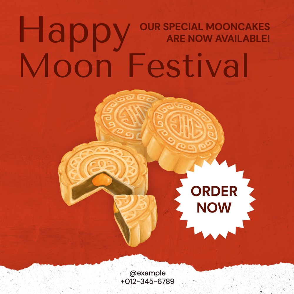 Moon festival  Instagram post template, editable text