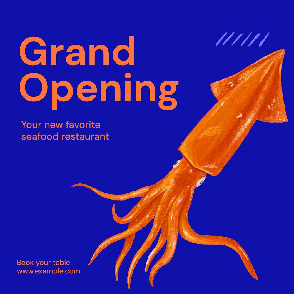 Grand opening  Instagram post template, editable text