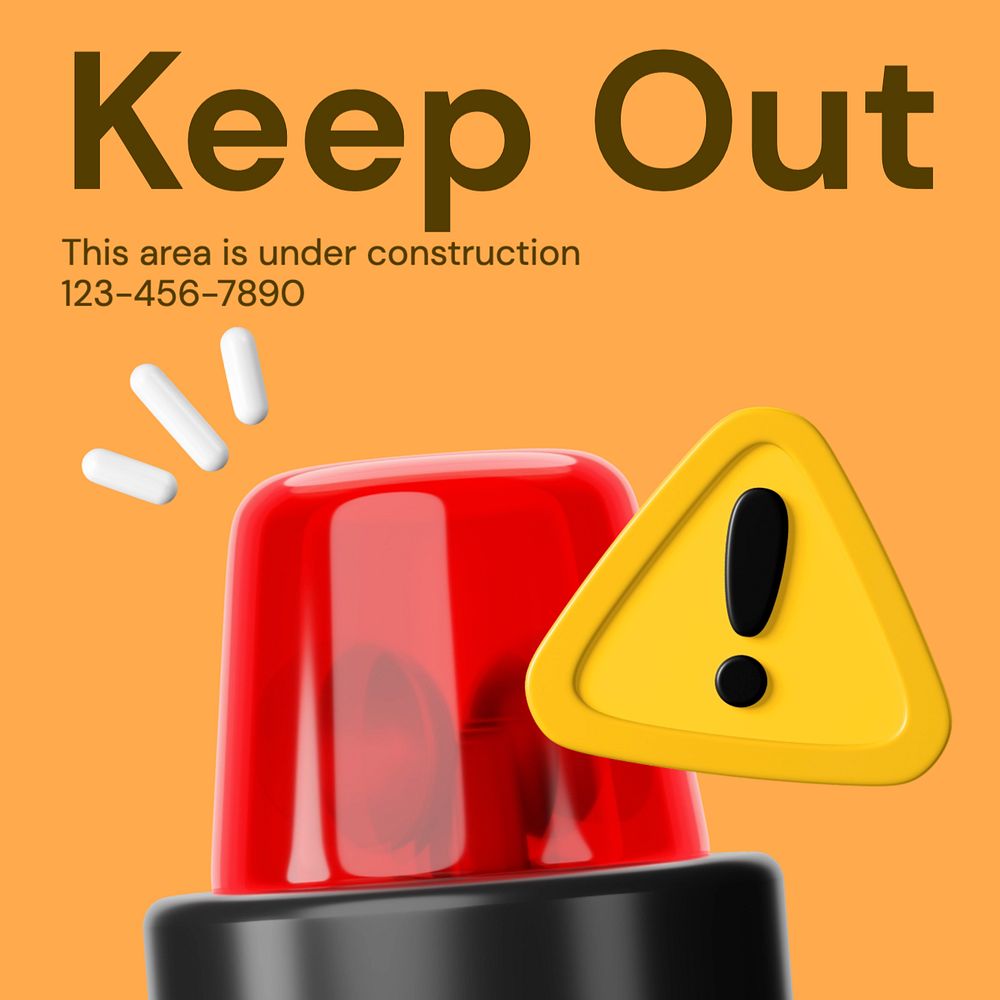 Construction safety Instagram post template, editable text