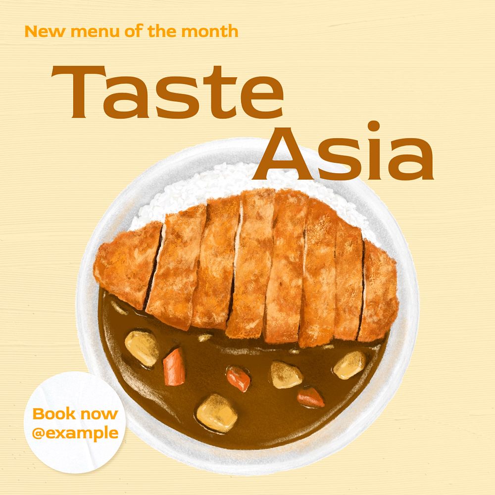 Taste asia  Instagram post template, editable text