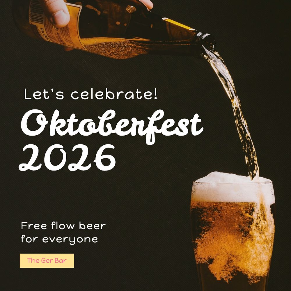 Oktoberfest celebration Instagram post template, editable text